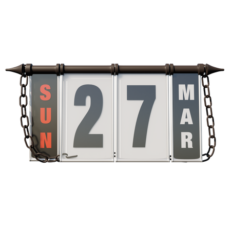 March 27, 2022 Sun  3D Icon