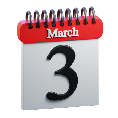 March 3  3D Icon