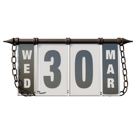 March 30, 2022 Wed  3D Icon