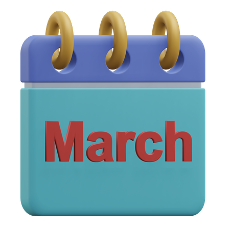 March  3D Icon