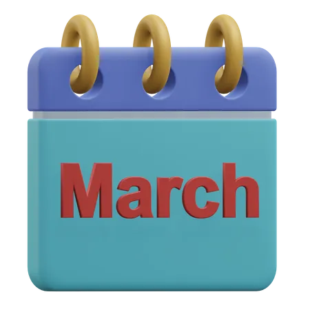 March  3D Icon