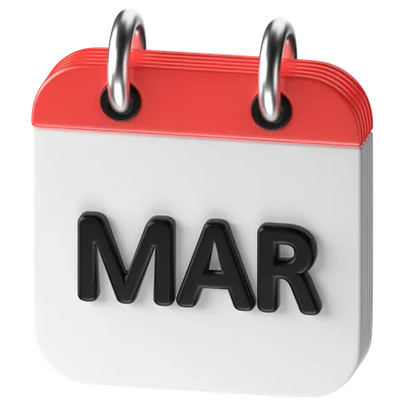 March  3D Icon