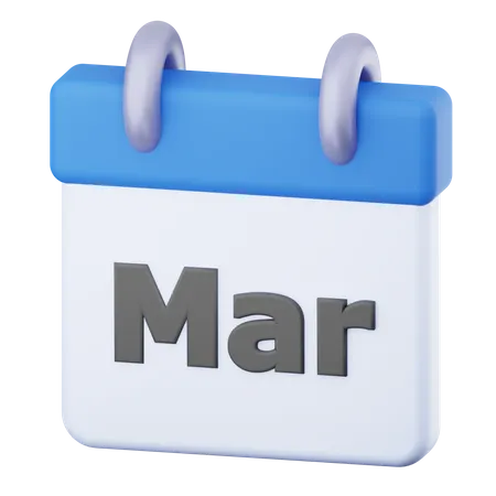 March  3D Icon