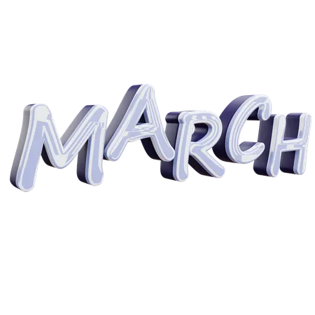 March  3D Icon