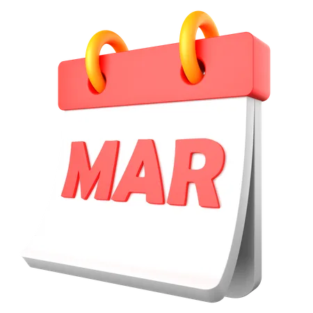 March  3D Icon