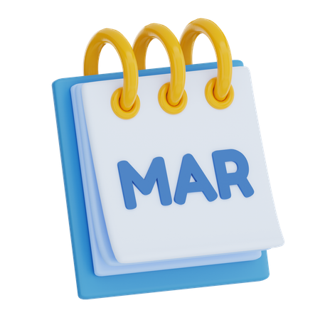 March  3D Icon