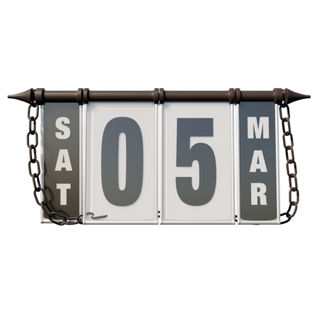 March 5, 2022 Sat  3D Icon