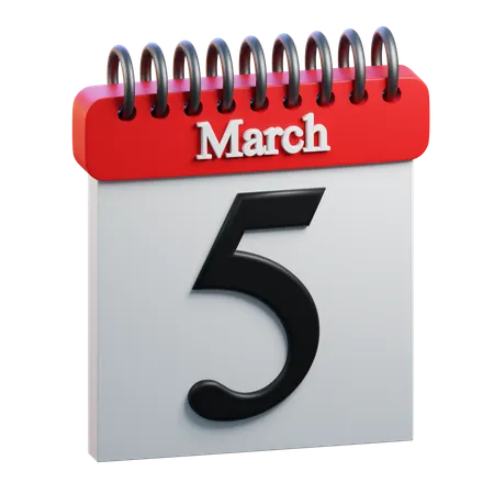March 5  3D Icon