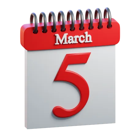 March 5  3D Icon