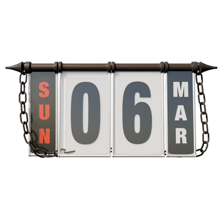 March 6, 2022 Sun  3D Icon