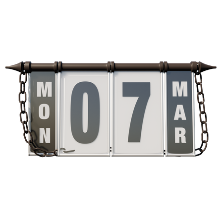 March 7, 2022 Mon  3D Icon
