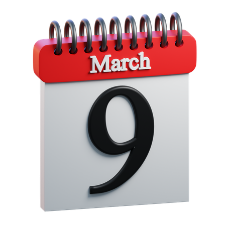 March 9  3D Icon