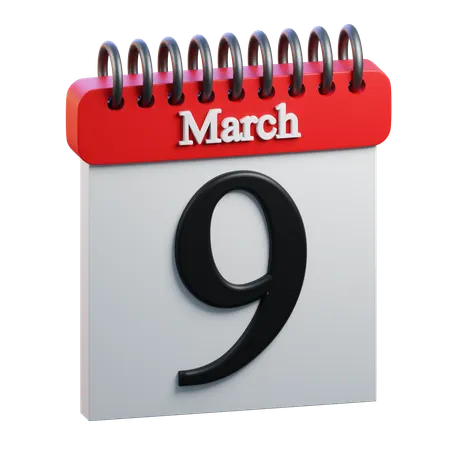 March 9  3D Icon