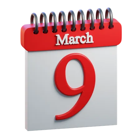March 9  3D Icon