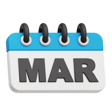 March Calendar  3D Icon