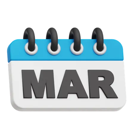 March Calendar  3D Icon