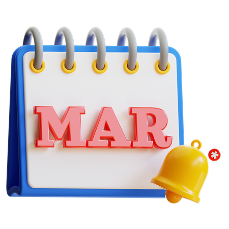 March Calendar  3D Icon