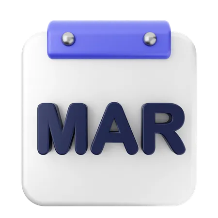 March Calendar  3D Icon