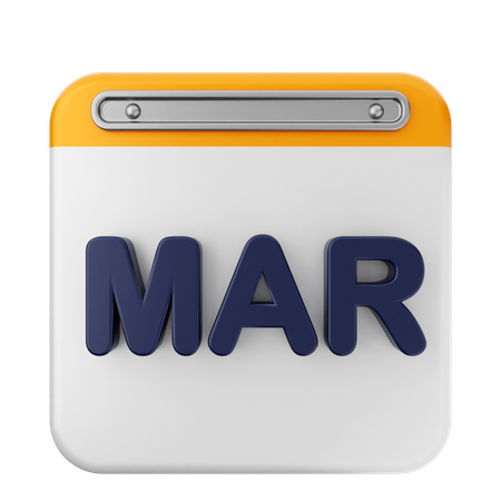 March Calendar  3D Icon