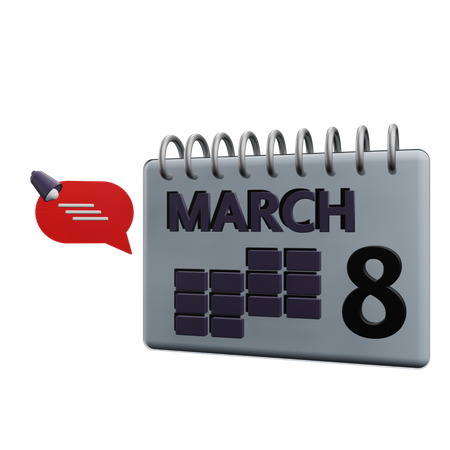 March Calender  3D Icon