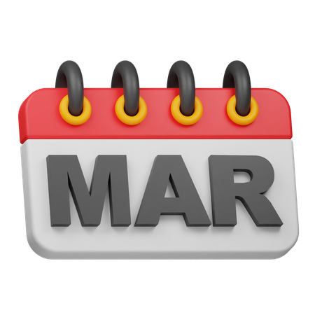 March Month  3D Icon