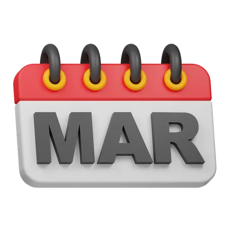 March Month  3D Icon