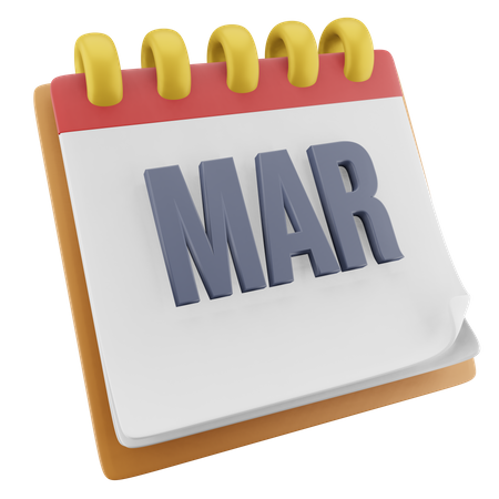March Month  3D Icon