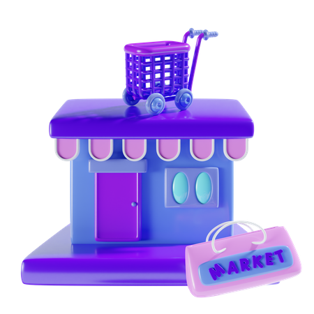 Marché  3D Icon