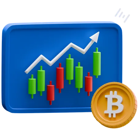 Marché des bitcoins  3D Icon