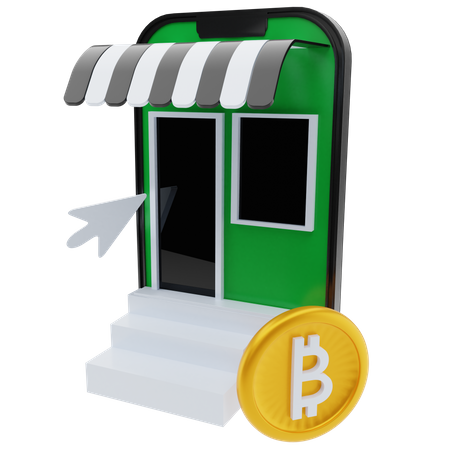 Marché des bitcoins  3D Illustration