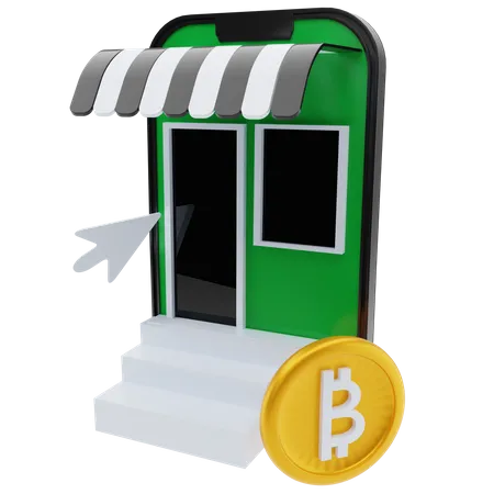 Marché des bitcoins  3D Illustration