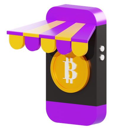 Marché des bitcoins  3D Illustration