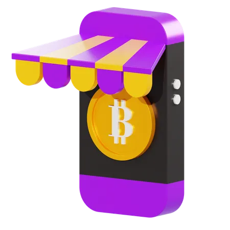 Marché des bitcoins  3D Illustration