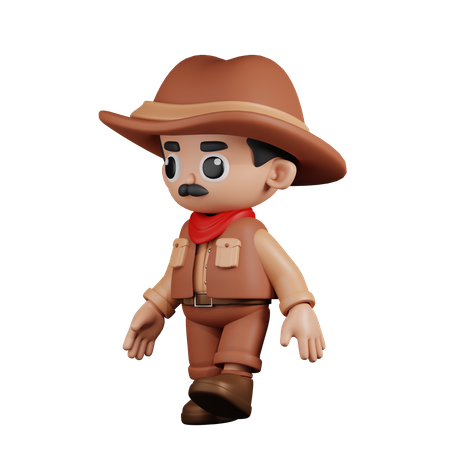 Cowboy qui marche  3D Illustration