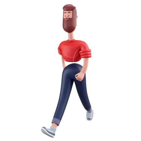 Homme qui marche  3D Illustration