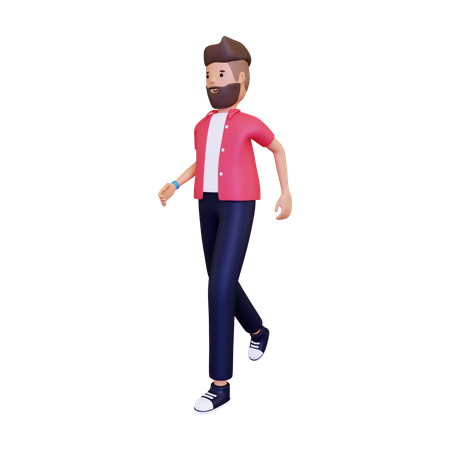 Homme qui marche  3D Illustration