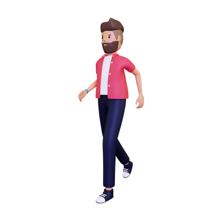 Homme qui marche  3D Illustration