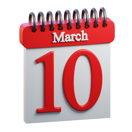 10 de março  3D Icon
