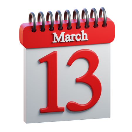13 de março  3D Icon
