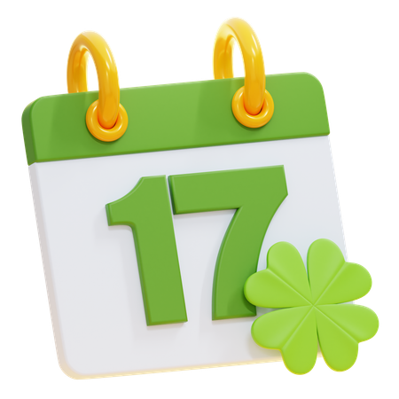 Calendário 17 de março  3D Icon