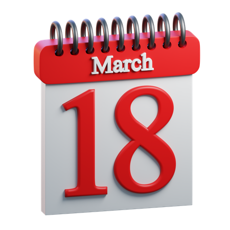 18 de março  3D Icon