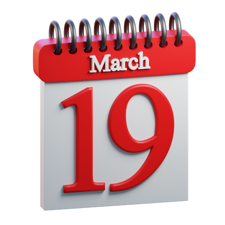 19 de março  3D Icon