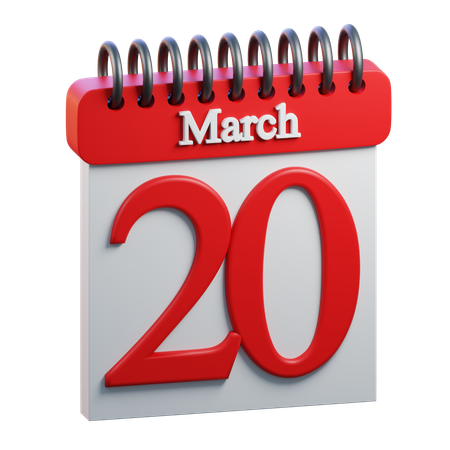 20 de março  3D Icon