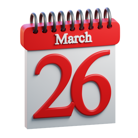 26 de março  3D Icon