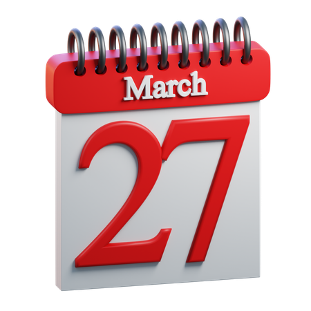 27 de março  3D Icon