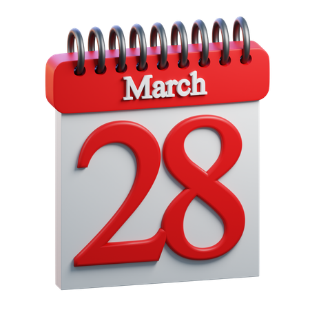 28 de março  3D Icon