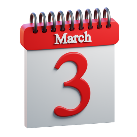 03 de março  3D Icon