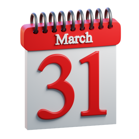 31 de março  3D Icon