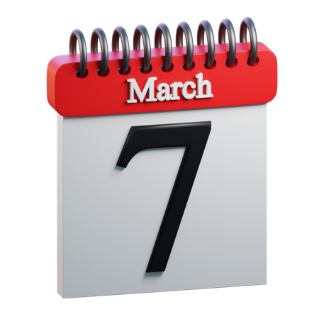 7 de março  3D Icon