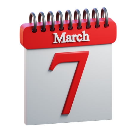 7 de março  3D Icon